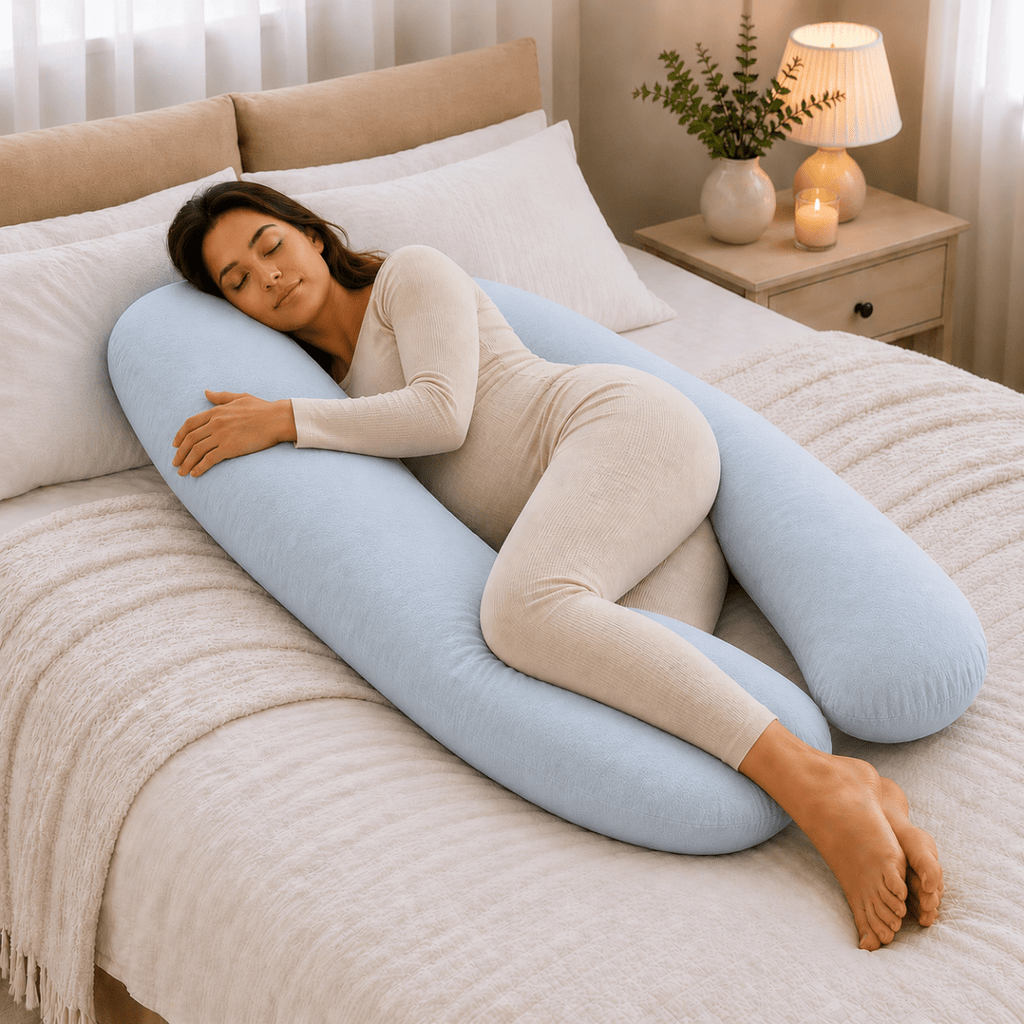 12 Ft Maternity Pillow And Case - Light Blue