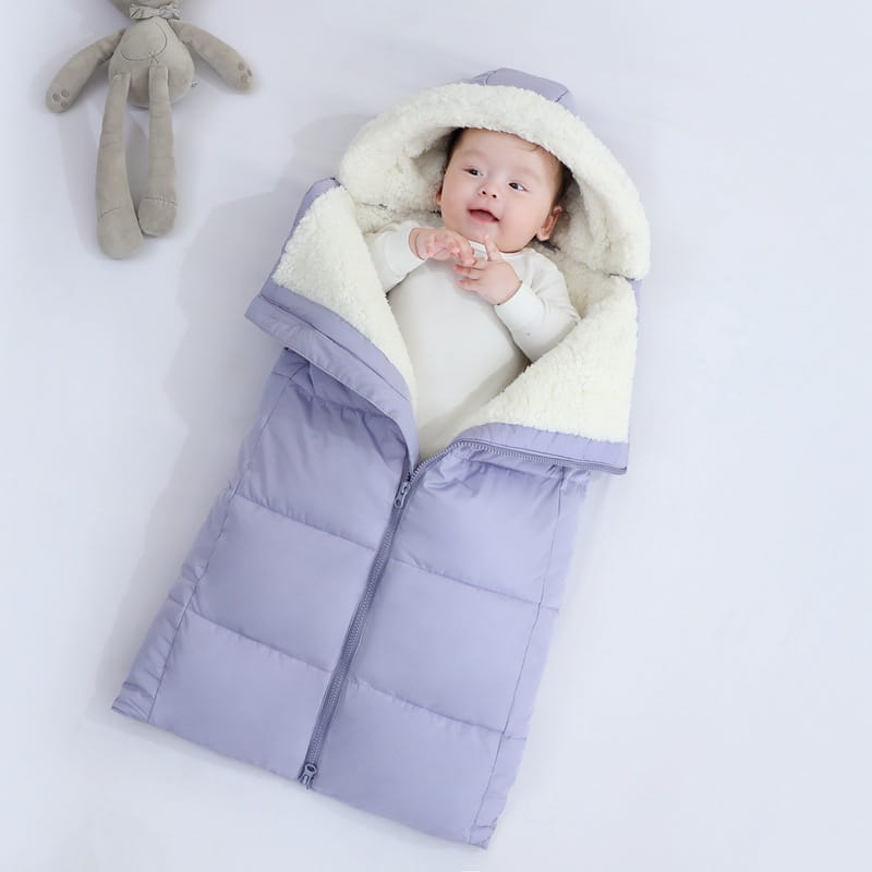 Autumn And Winter Warm Thickened Hooded Newborn Swaddle