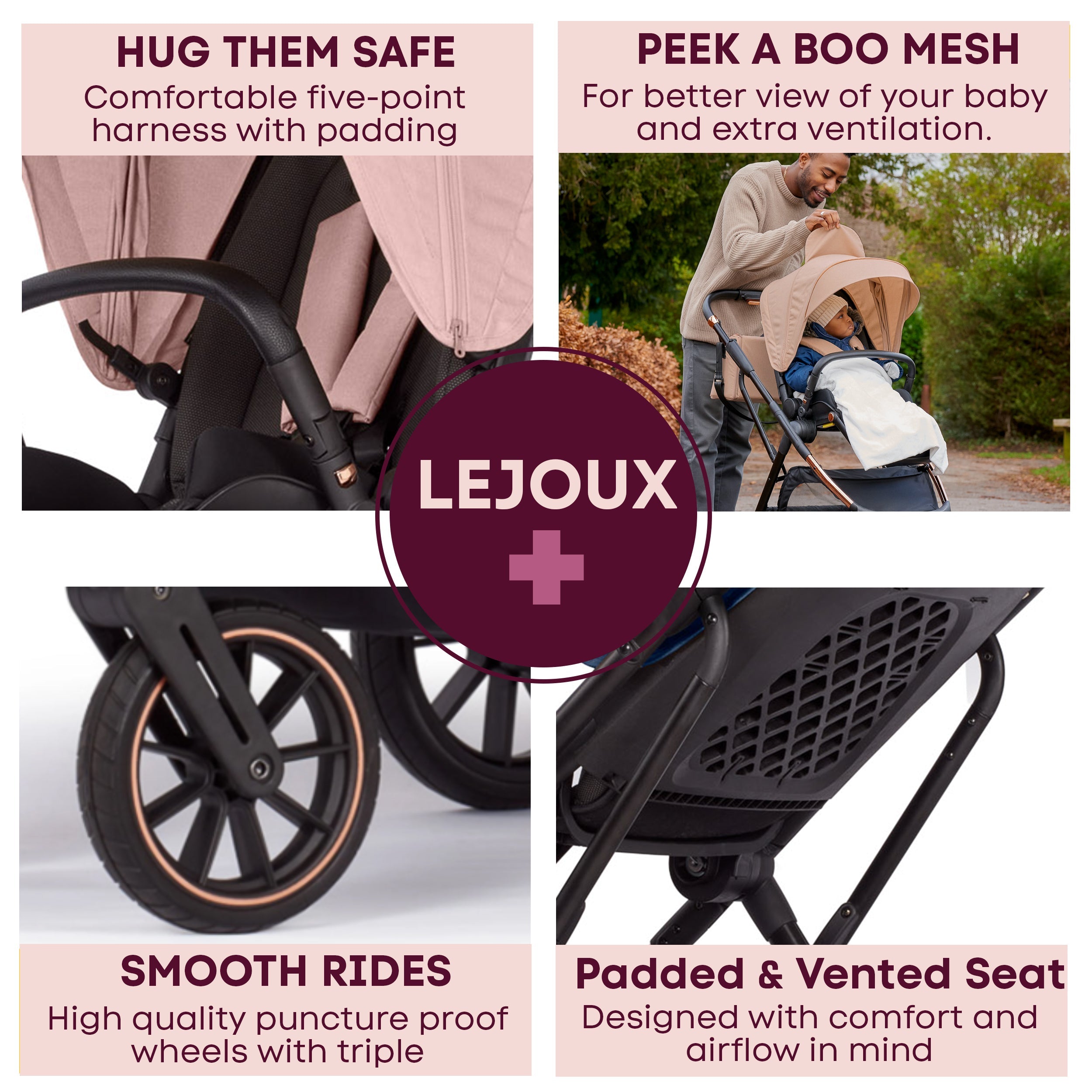 Lejoux+ Baby Pram Stroller Pushchair 0 Months +