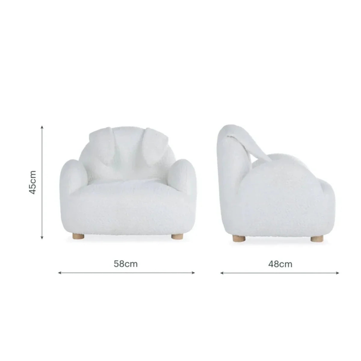 CuddleCo Etta Bunny Kids Chair - Boucle Off White