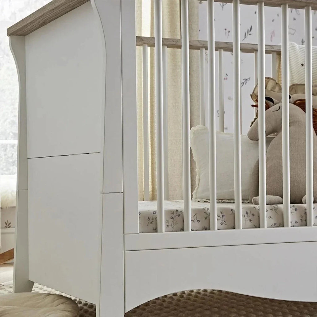 CuddleCo Clara 3 Piece Nursery Furniture Set - White & Ash