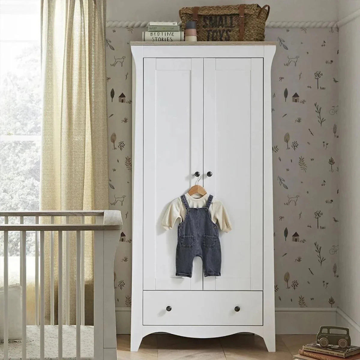 CuddleCo Clara 3 Piece Nursery Furniture Set - White & Ash