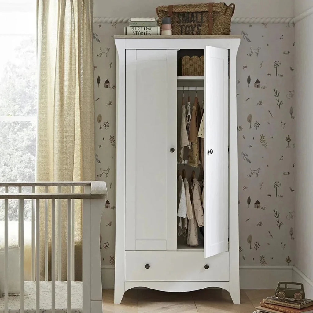 CuddleCo Clara 3 Piece Nursery Furniture Set - White & Ash