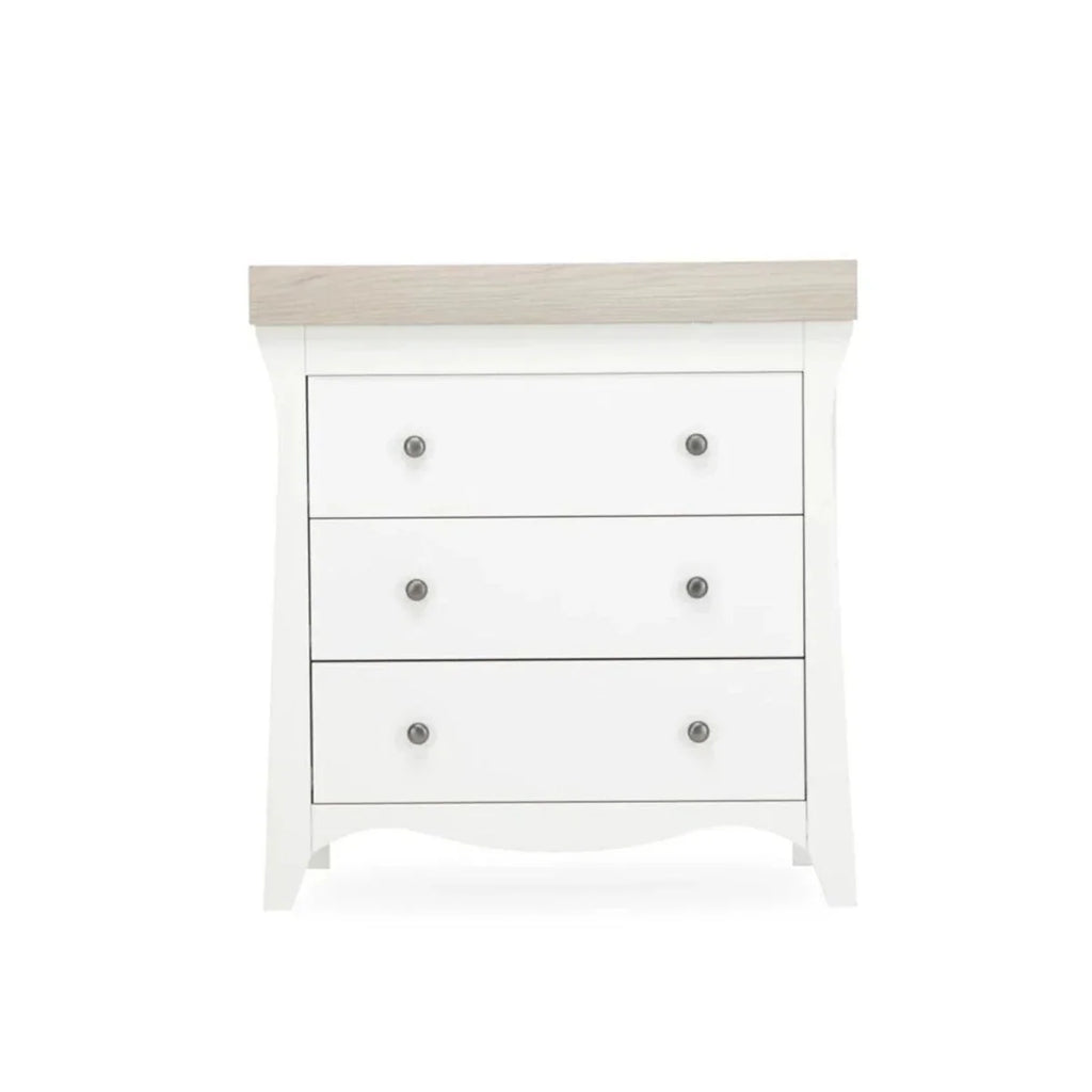 CuddleCo Clara 3 Piece Nursery Furniture Set - White & Ash