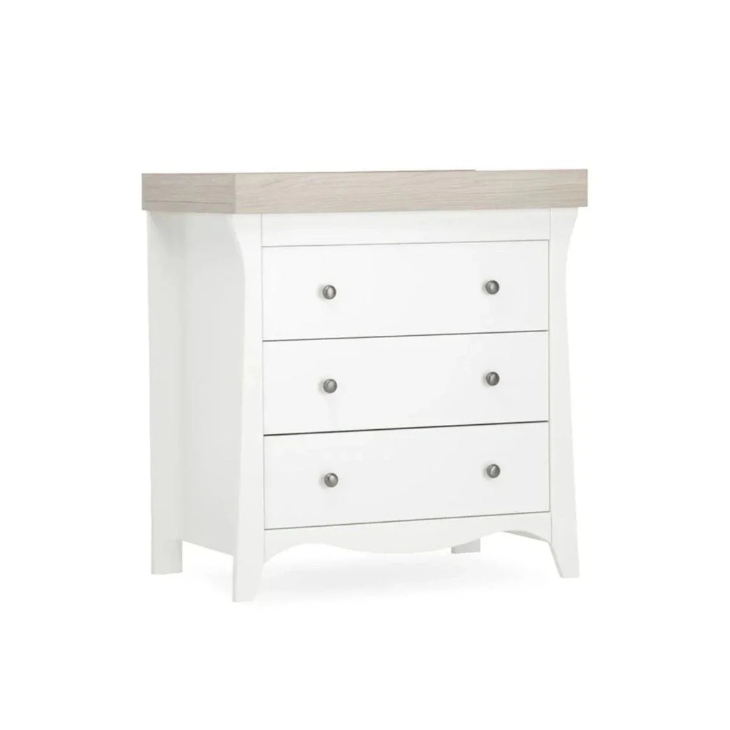 CuddleCo Clara 3 Piece Nursery Furniture Set - White & Ash