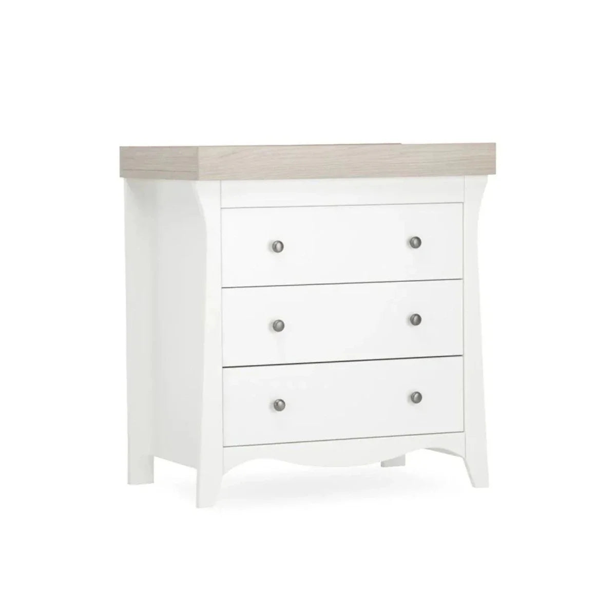 CuddleCo Clara 3 Piece Nursery Furniture Set - White & Ash
