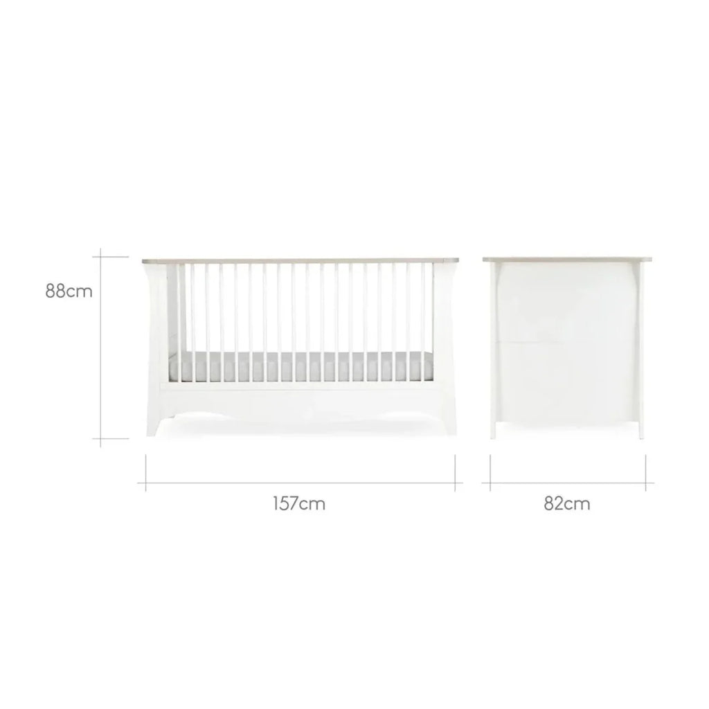 CuddleCo Clara 3 Piece Nursery Furniture Set - White & Ash