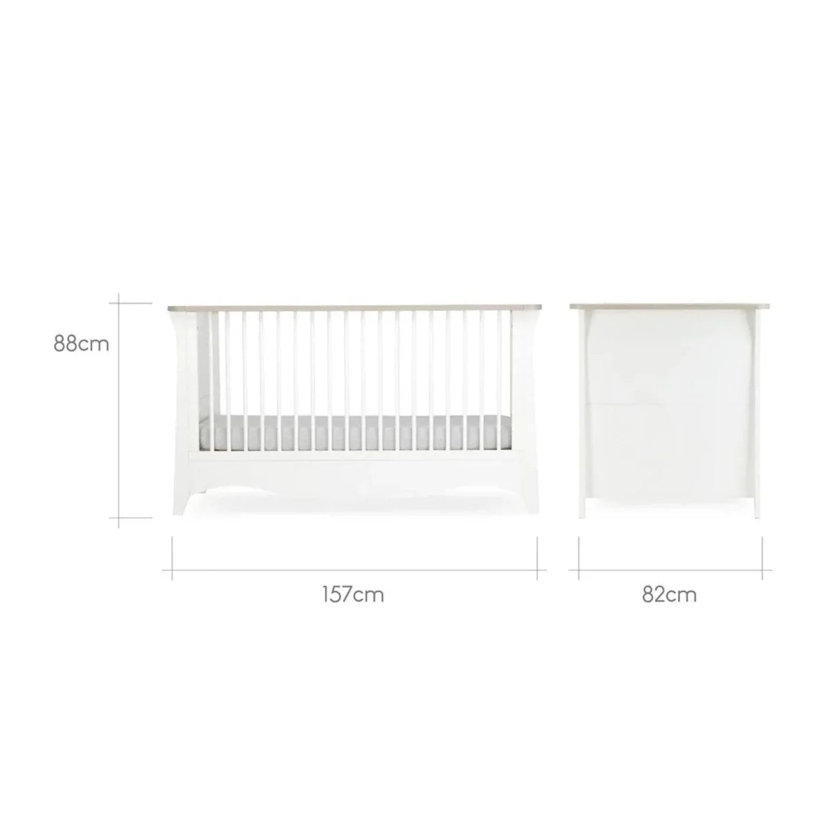 CuddleCo Clara 3 Piece Nursery Furniture Set - White & Ash