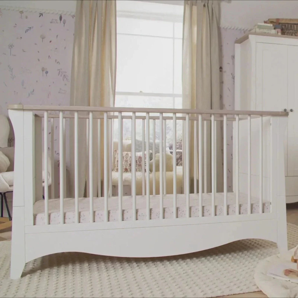 CuddleCo Clara Cot Bed - White & Ash