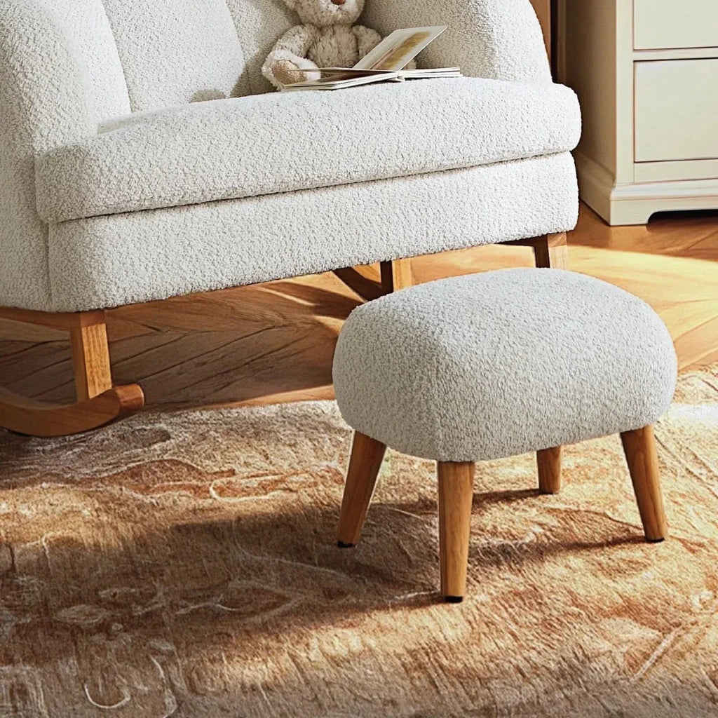 CuddleCo Etta Cuddle Nursing Chair & Foot Stool - Boucle Off-White