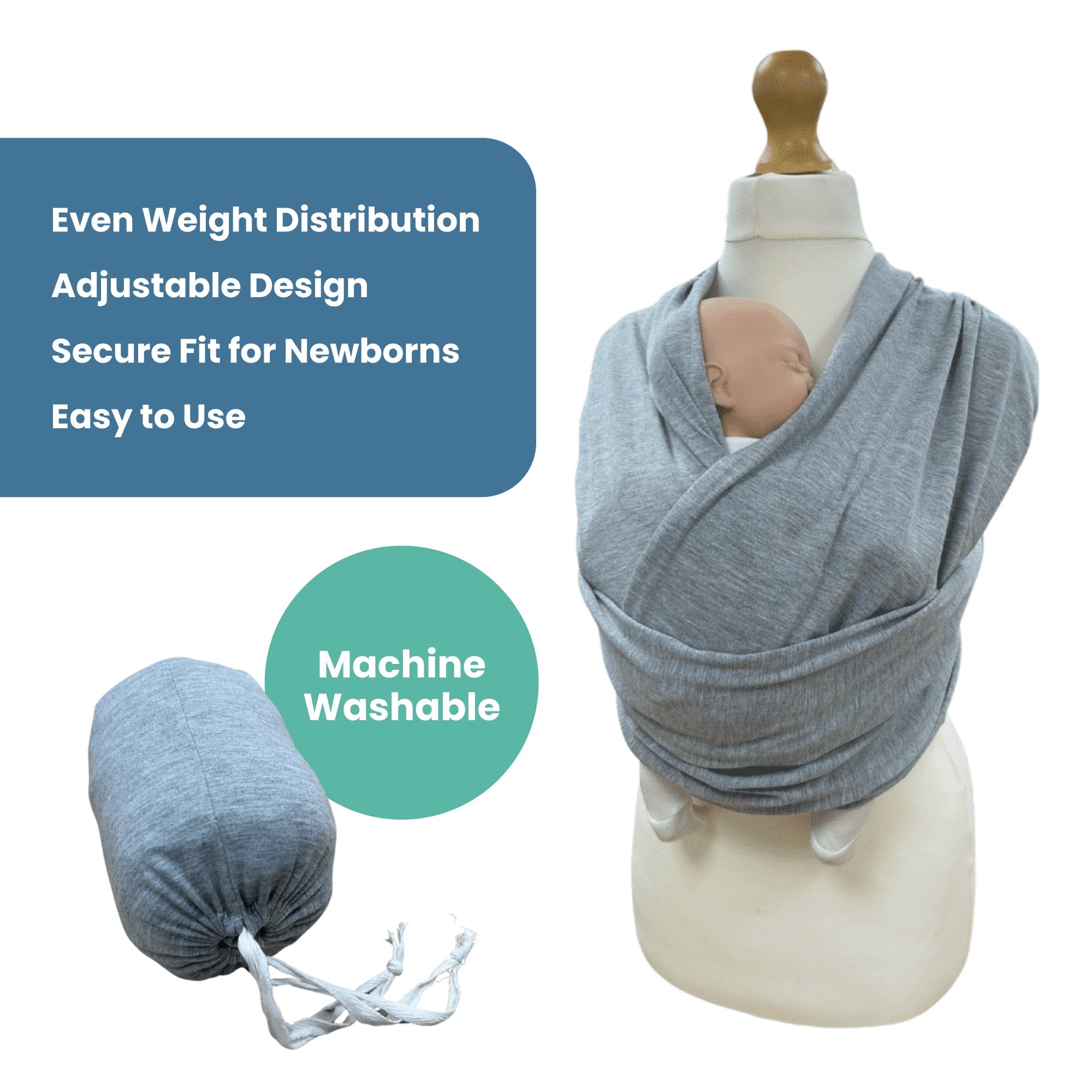 Callowesse Ergonomic Baby Wrap Carrier – Grey