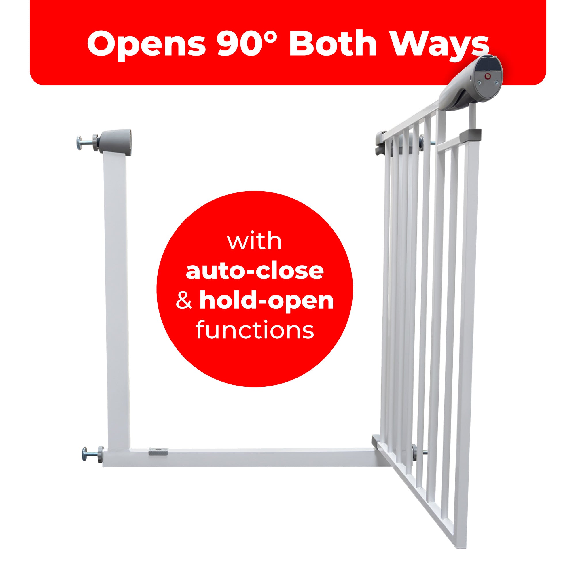 Callowesse Freedom Magnetic Auto-Close Baby Stair Gate - White