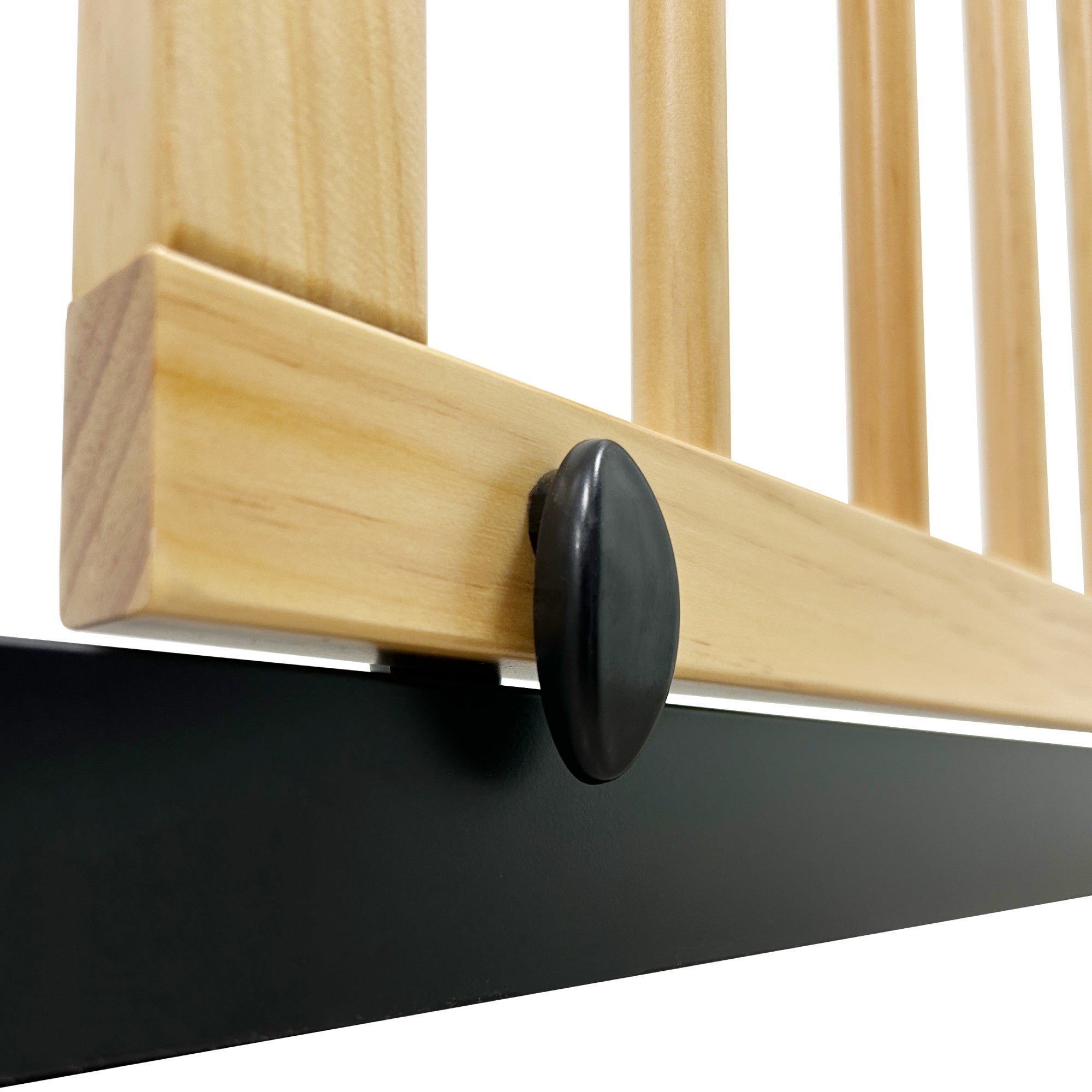 Callowesse Wood & Metal Pressure Fit Baby & Toddler Door & Stair Safety Gate | 76-83cm x H77cm - Black