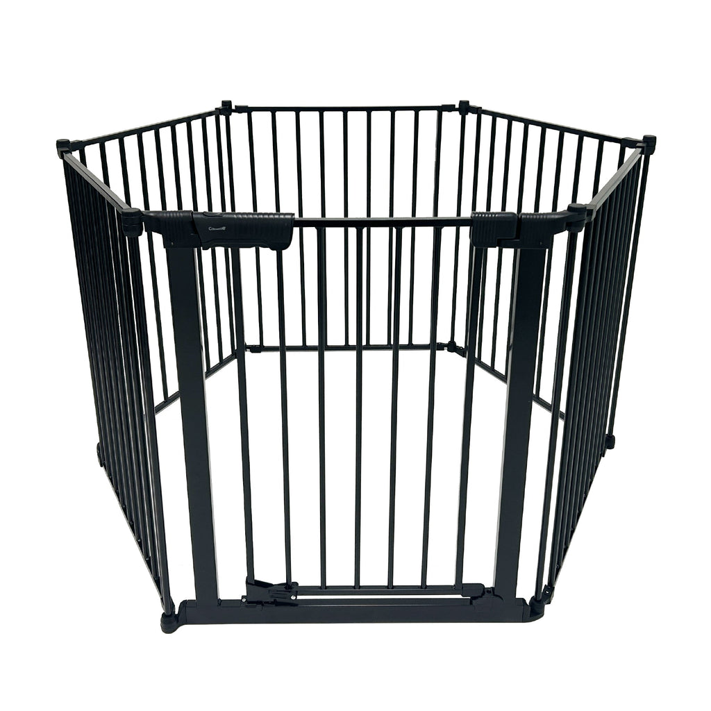Callowesse XL Extendable Hexagonal Playpen, Fireguard and Room Divider - Black