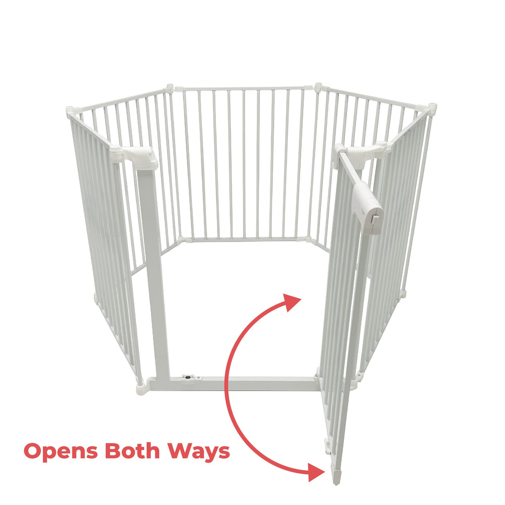 Callowesse XL Extendable Hexagonal Playpen, Fireguard and Room Divider - White