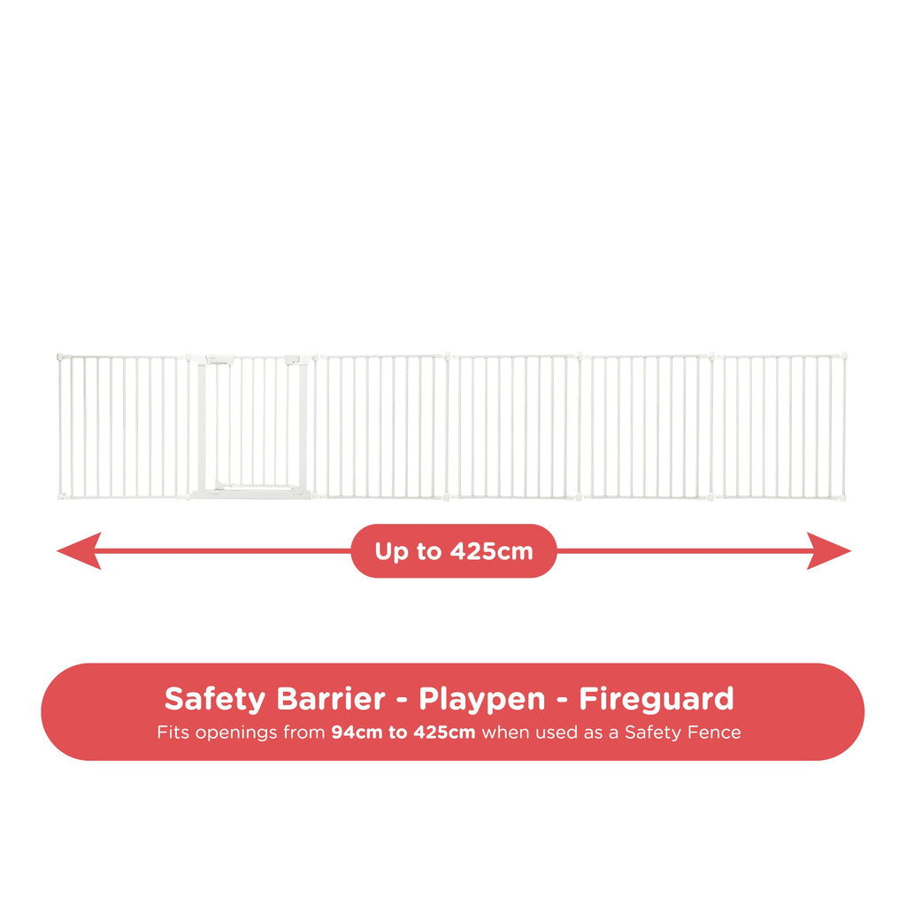 Callowesse XL Extendable Hexagonal Playpen, Fireguard and Room Divider - White