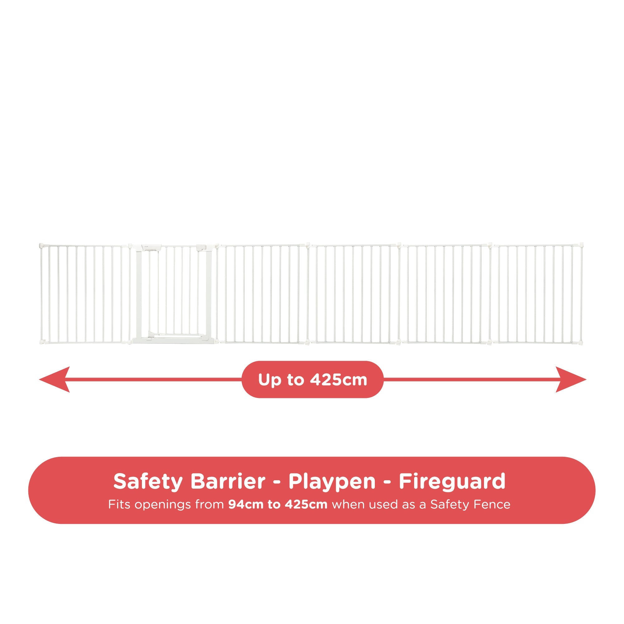 Callowesse XL Extendable Hexagonal Playpen, Fireguard and Room Divider - White