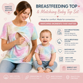 Cotton Tie-Dye Breastfeeding Top & Matching Kids Top Set