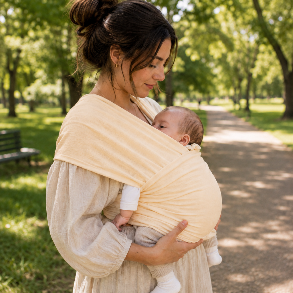 Organic Baby Wrap Carrier - Cream