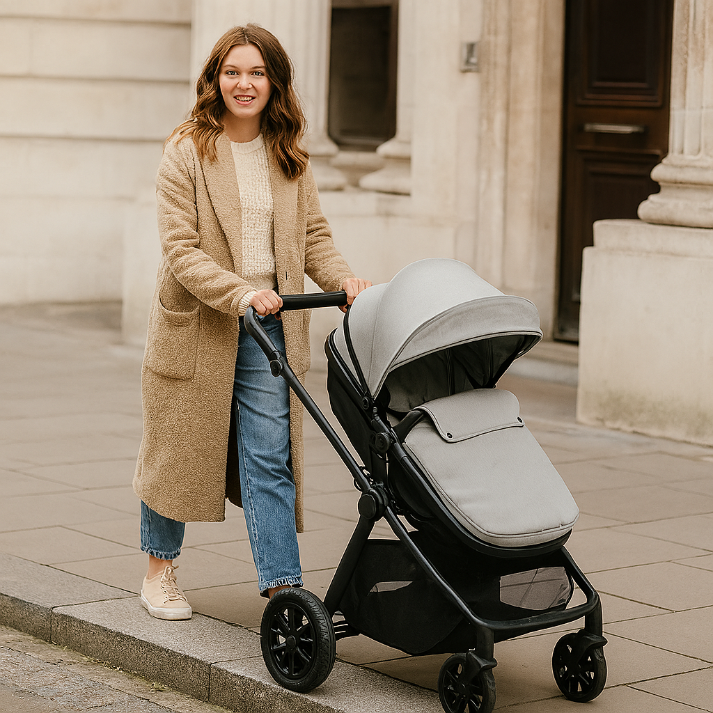 For Your Little One Cruise 3 In 1 Travel System With Car Seat - Pebble Sage (Free Cupholder And Seat Liner Included!)