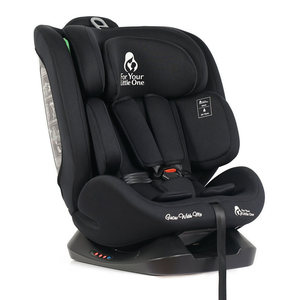 For Your Little One GrowWithMe 0/1/2/3 i-Size Car Seat - Midnight Black (Birth-12 Years)