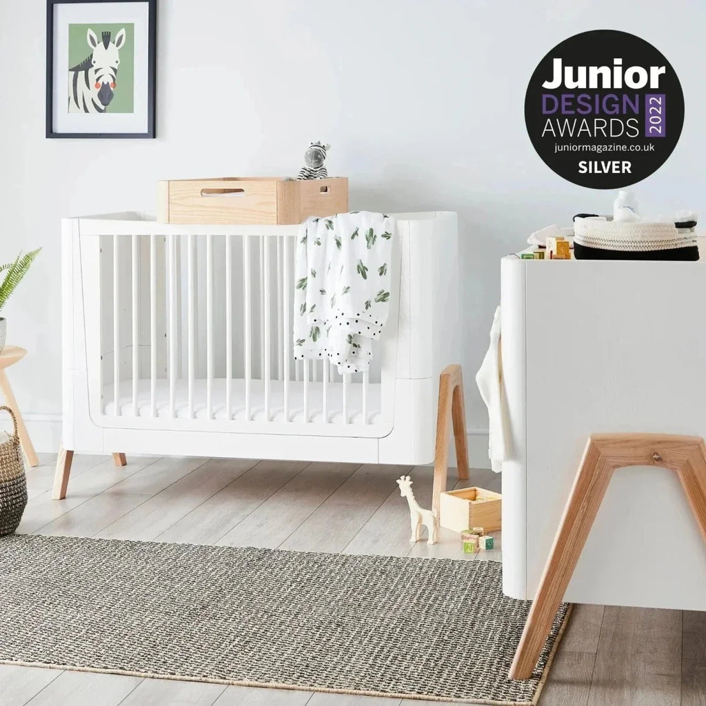 Gaia Baby Hera Convertible Cot Bed - Scandi White/Natural