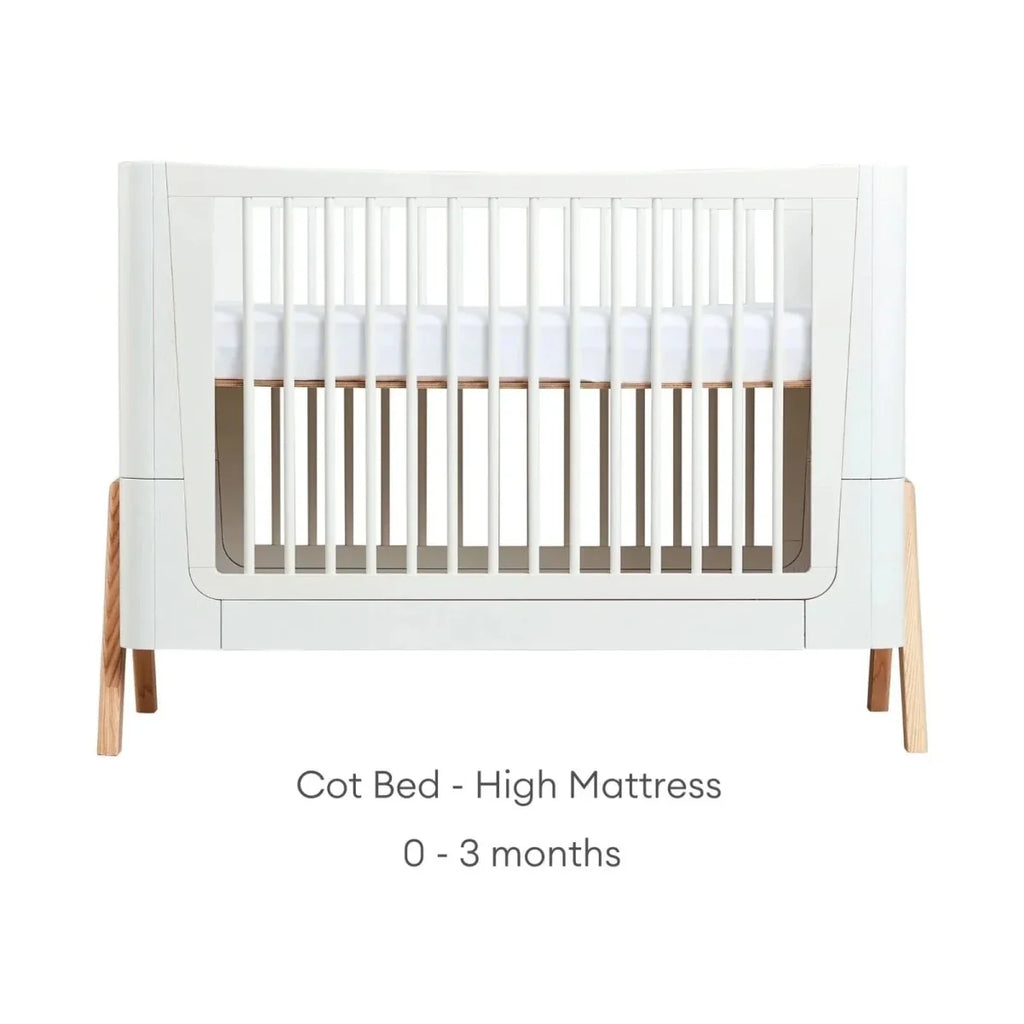 Gaia Baby Hera Convertible Cot Bed - Scandi White/Natural