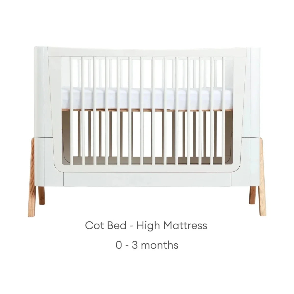 Gaia Baby Hera Convertible Cot Bed - Scandi White/Natural