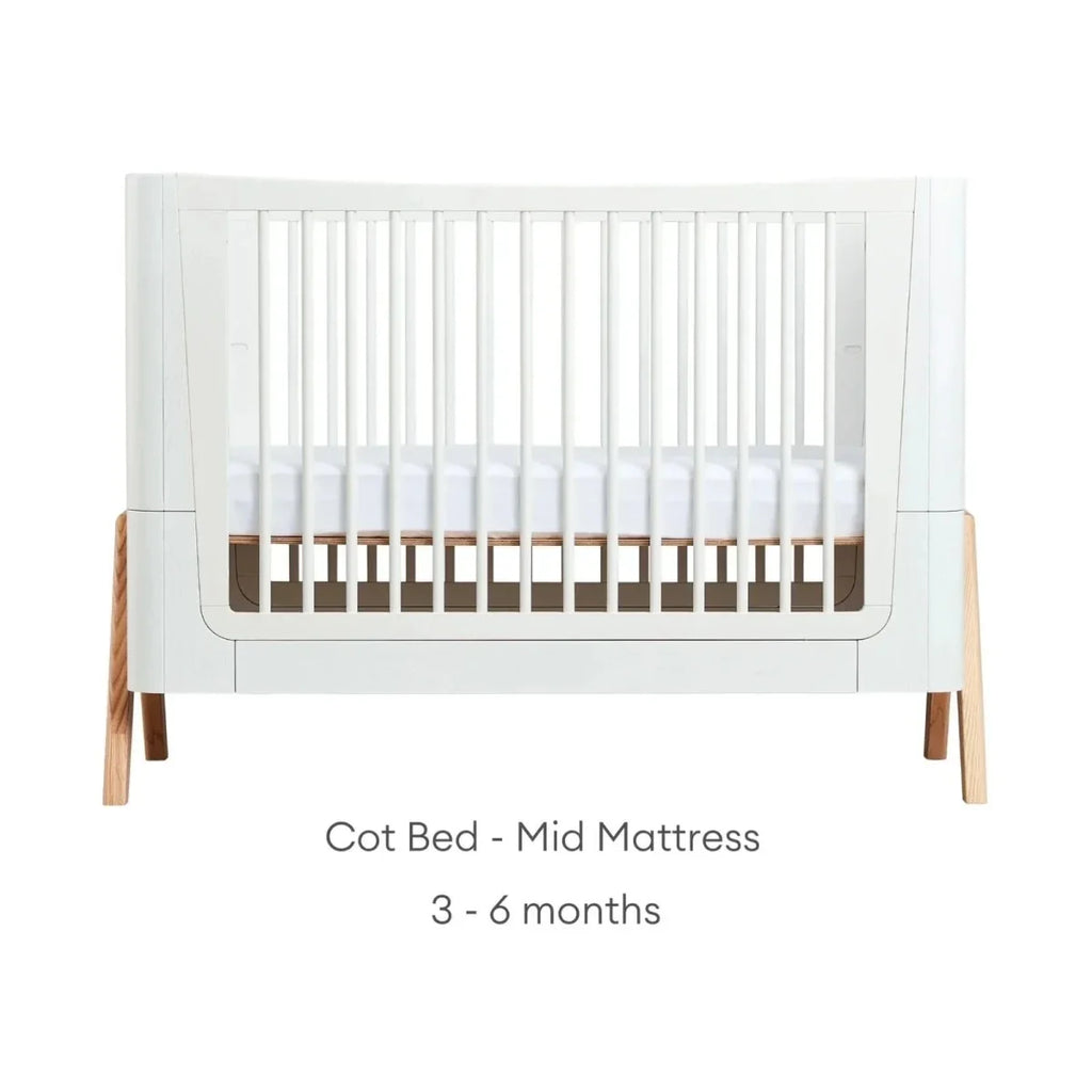 Gaia Baby Hera Convertible Cot Bed - Scandi White/Natural