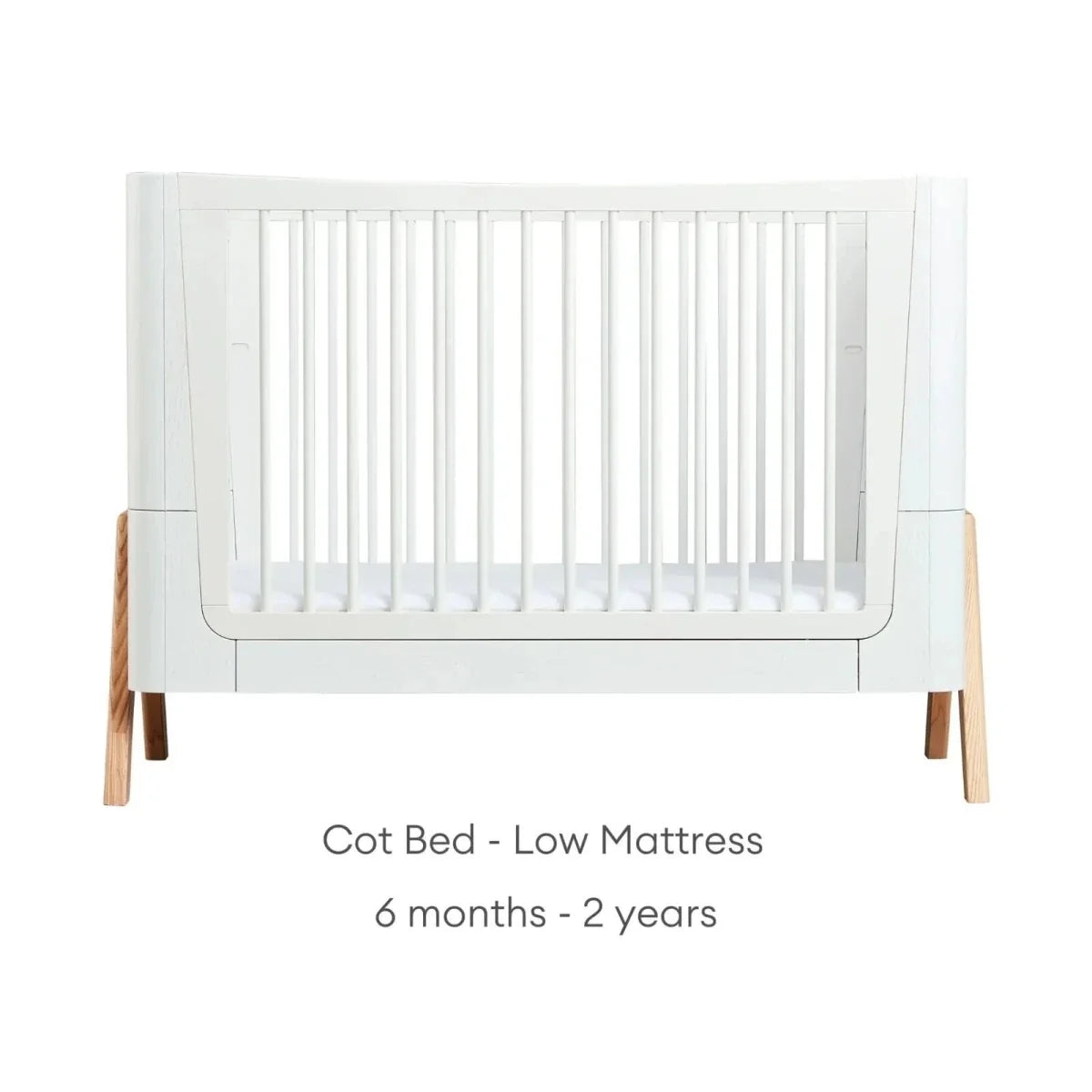 Gaia Baby Hera Convertible Cot Bed - Scandi White/Natural