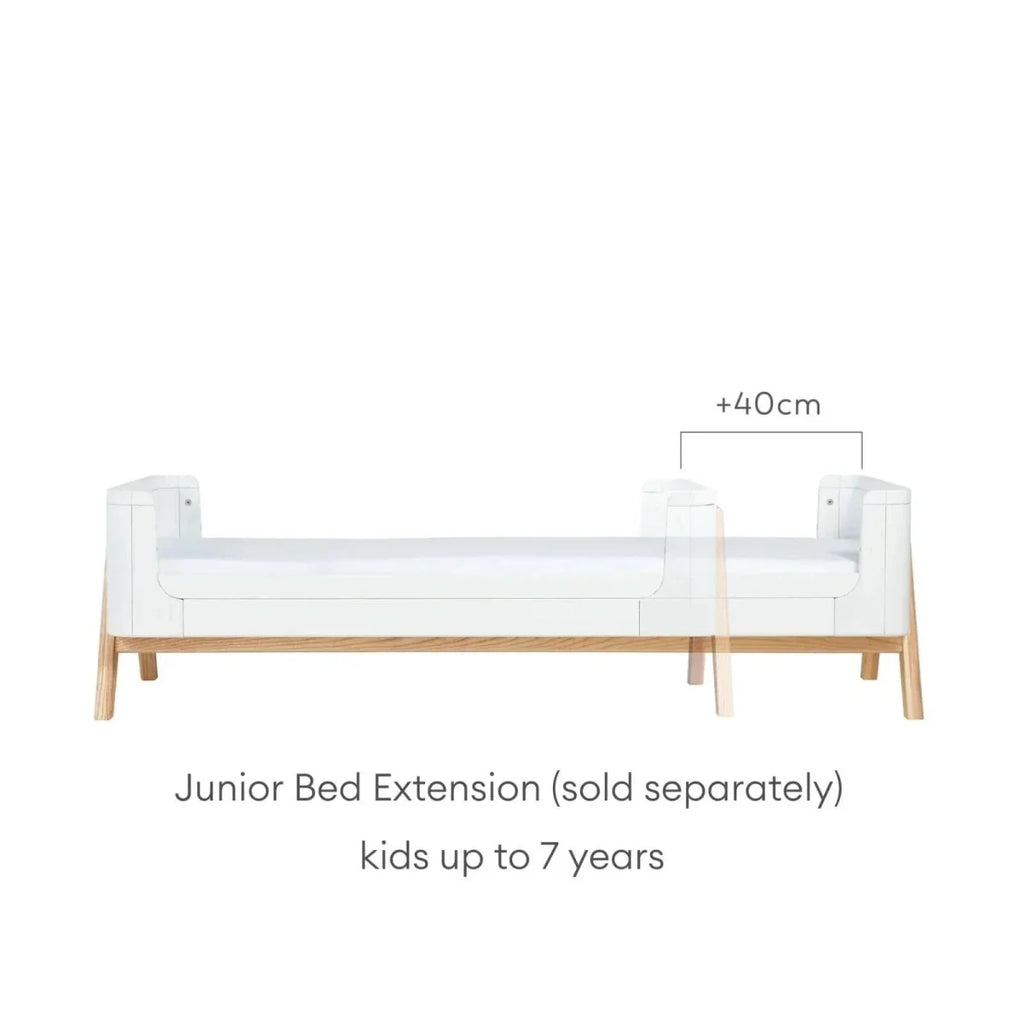 Gaia Baby Hera Convertible Cot Bed - Scandi White/Natural