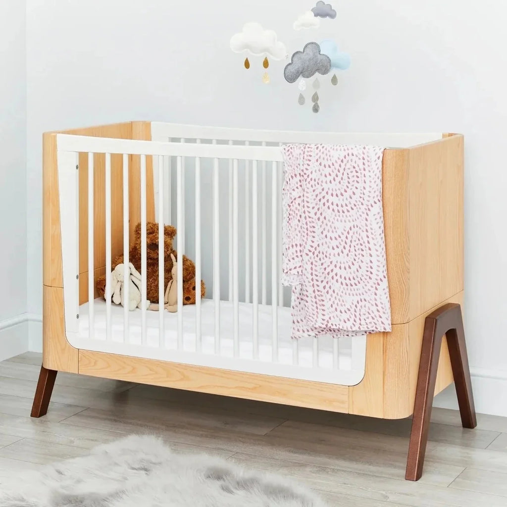 Gaia Baby Hera Convertible Cot Bed - Natural/Walnut