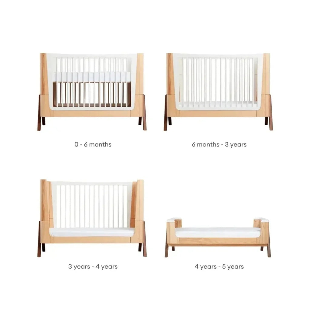 Gaia Baby Hera Convertible Cot Bed - Natural/Walnut