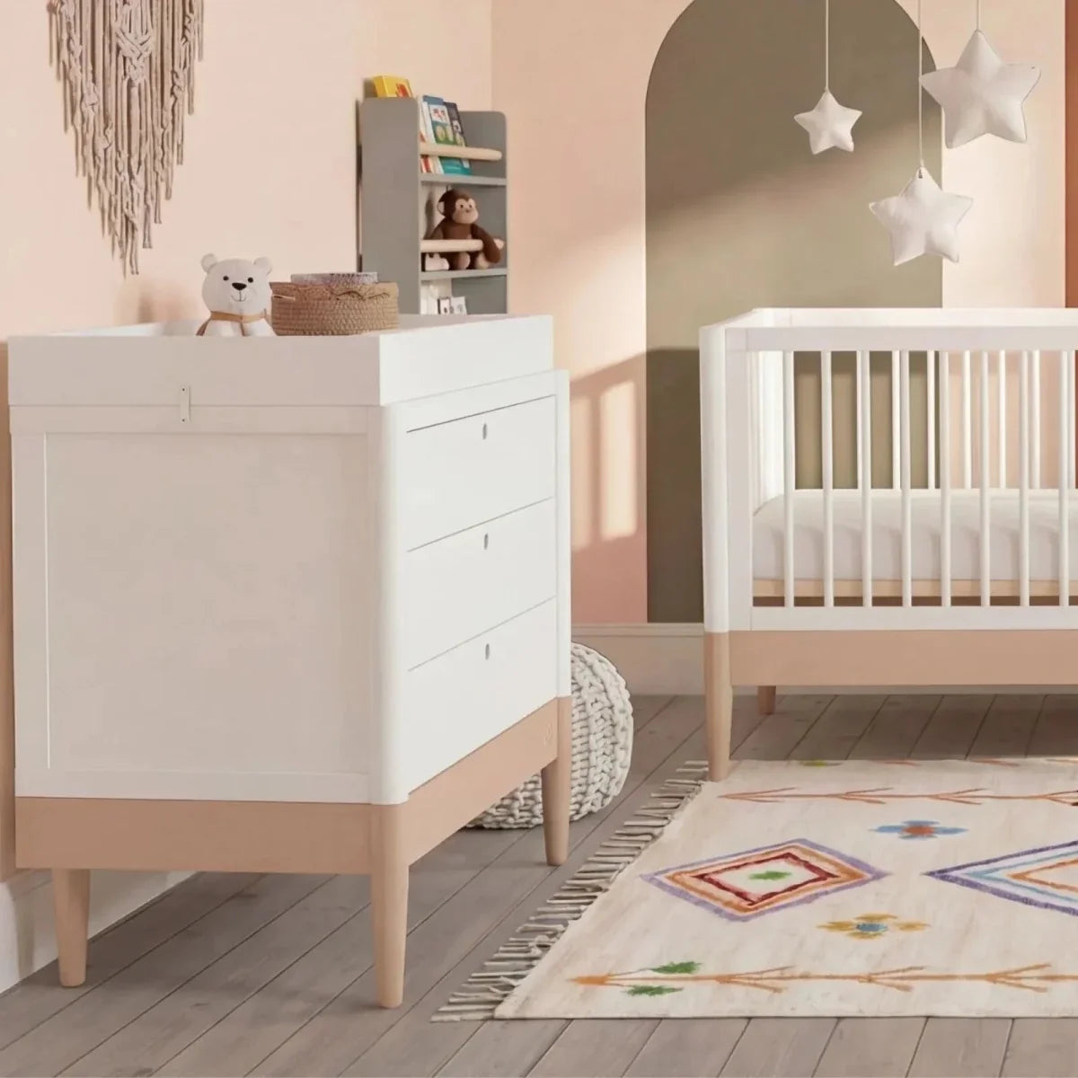 Gaia Baby Eos Dresser - Powder Blush/White