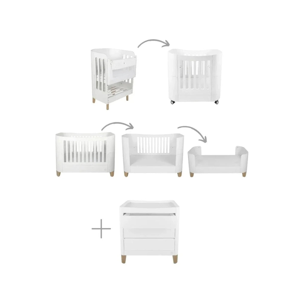 Gaia Baby Serena All-In-One Dresser Set - White/Natural