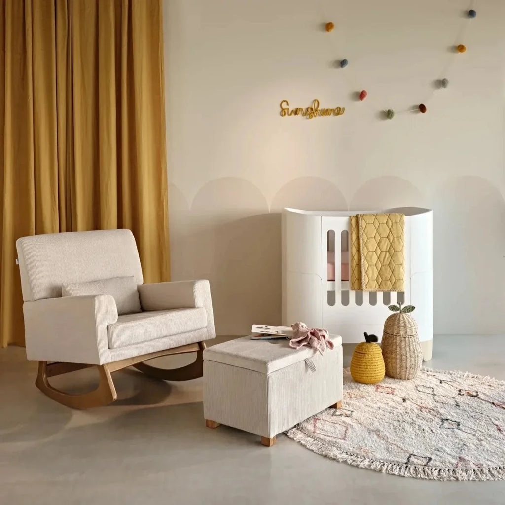 Gaia Baby Serena Mini Cot & Dresser Room Set - White/Natural