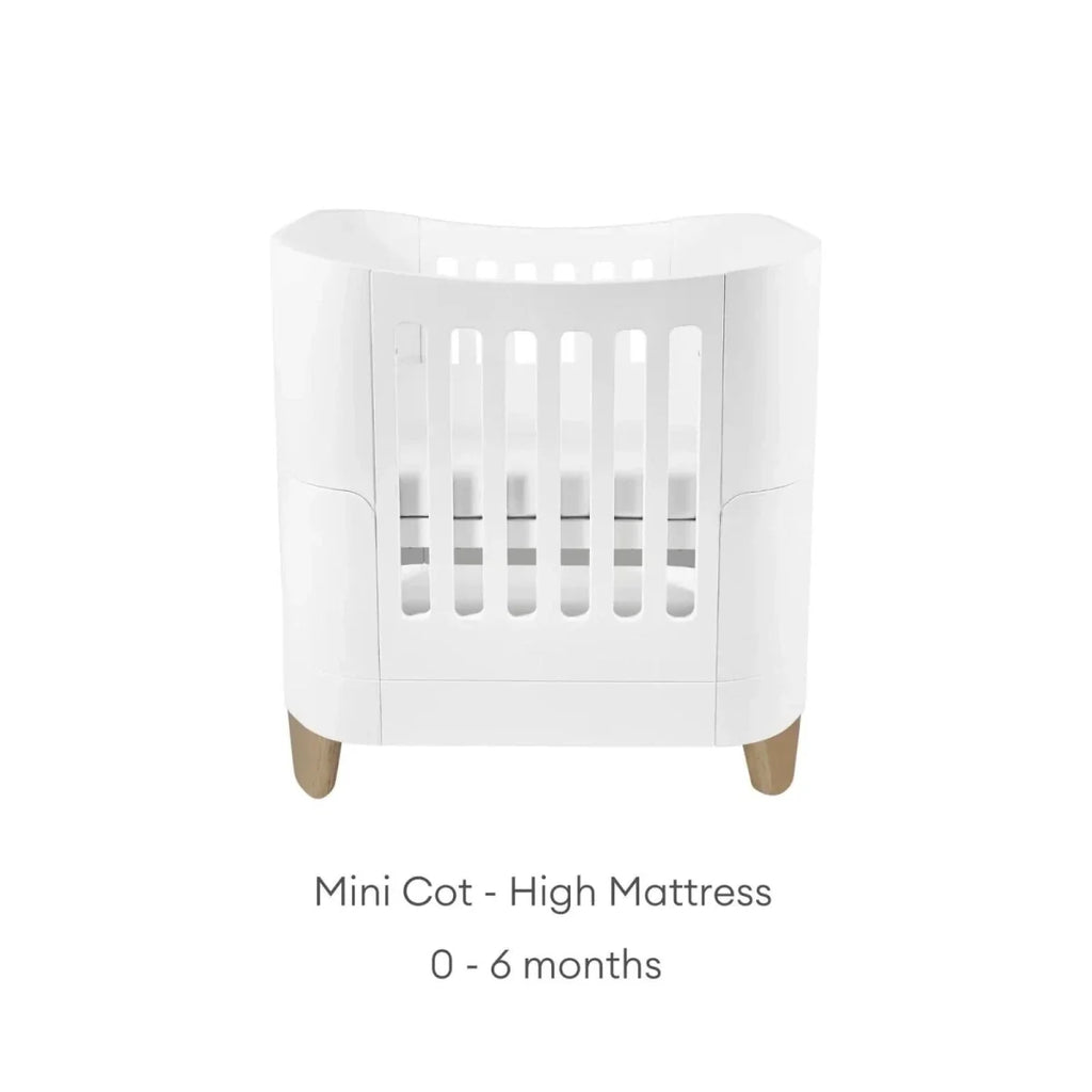 Gaia Baby Serena Mini Cot & Dresser Room Set - White/Natural