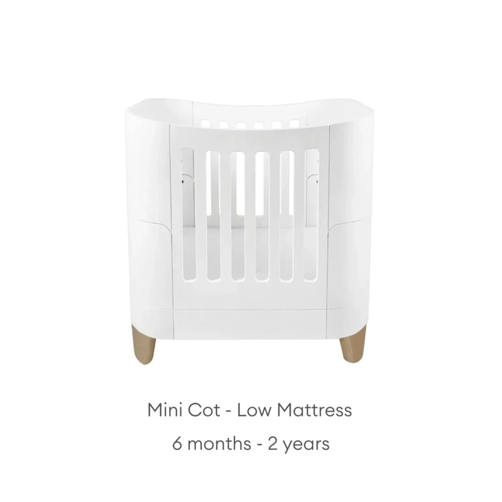 Gaia Baby Serena Mini Cot & Dresser Room Set - White/Natural