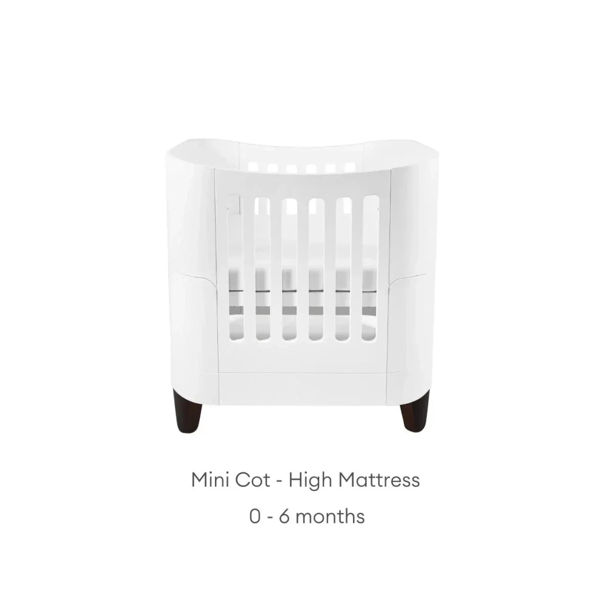 Gaia Baby Serena Mini Cot Bed - White/Walnut