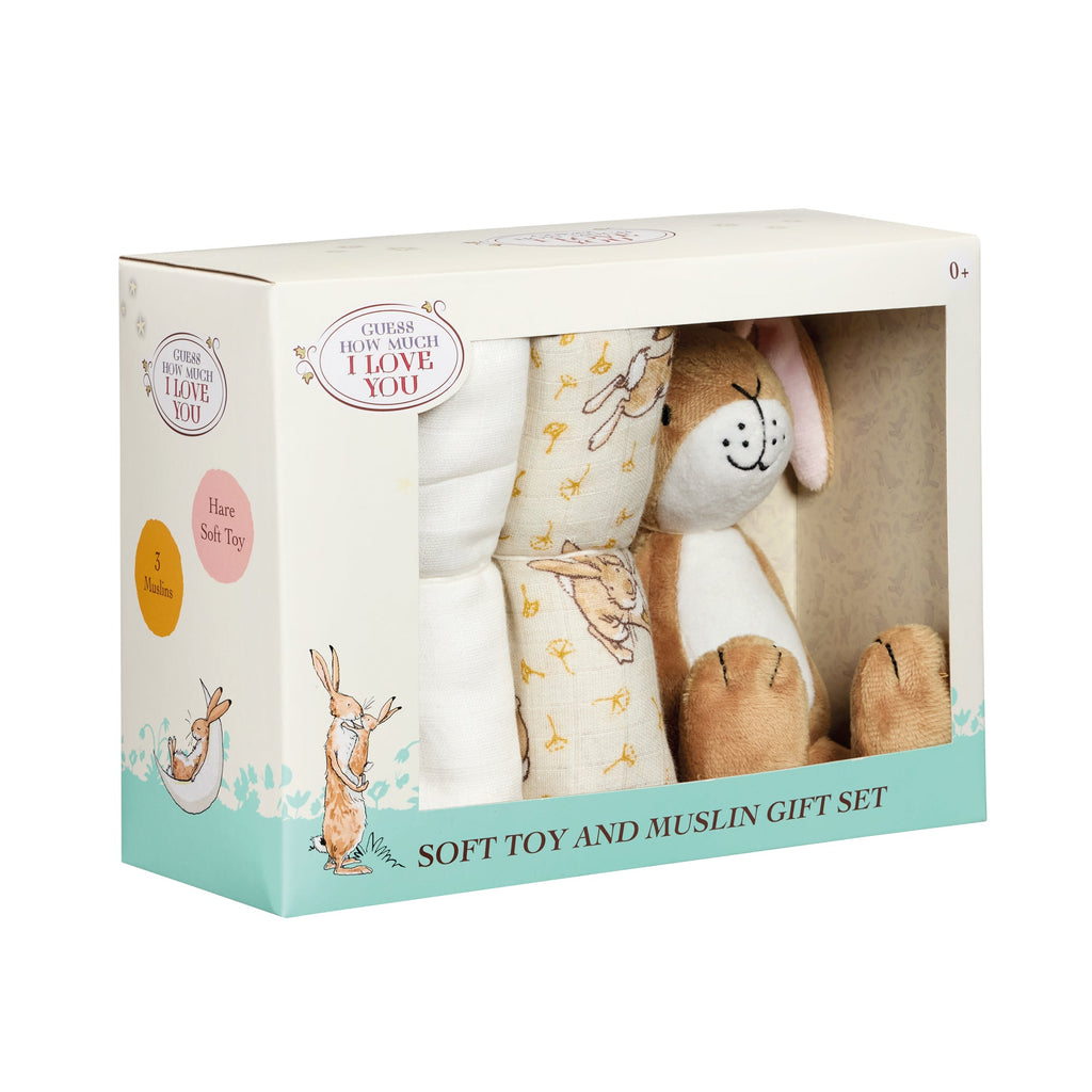 Rainbow Designs Guess How Much I Love You Soft Toy & Muslin Set