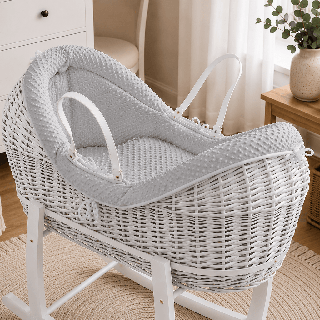 Pod Grey Dimple Moses Basket Bedding Set (Basket Not Included!)