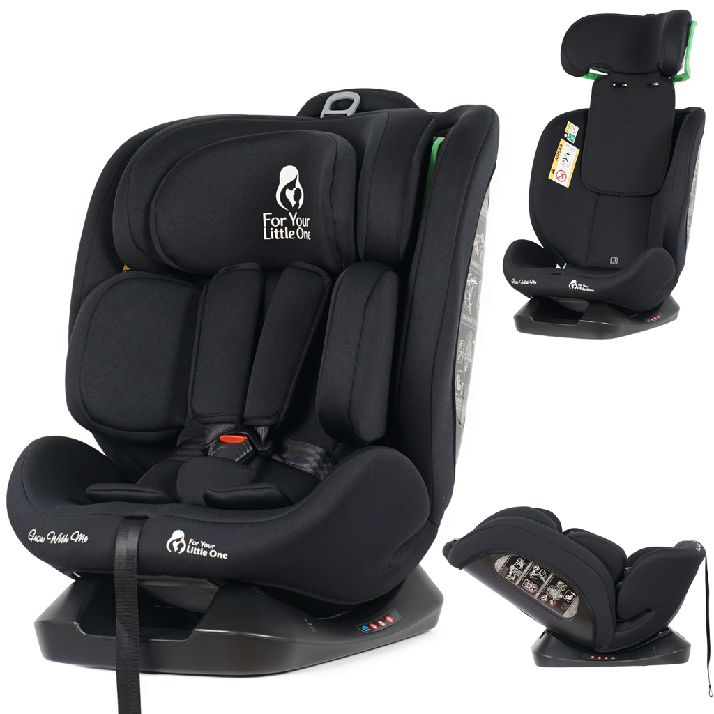 For Your Little One GrowWithMe 0/1/2/3 i-Size Car Seat - Midnight Black (Birth-12 Years)