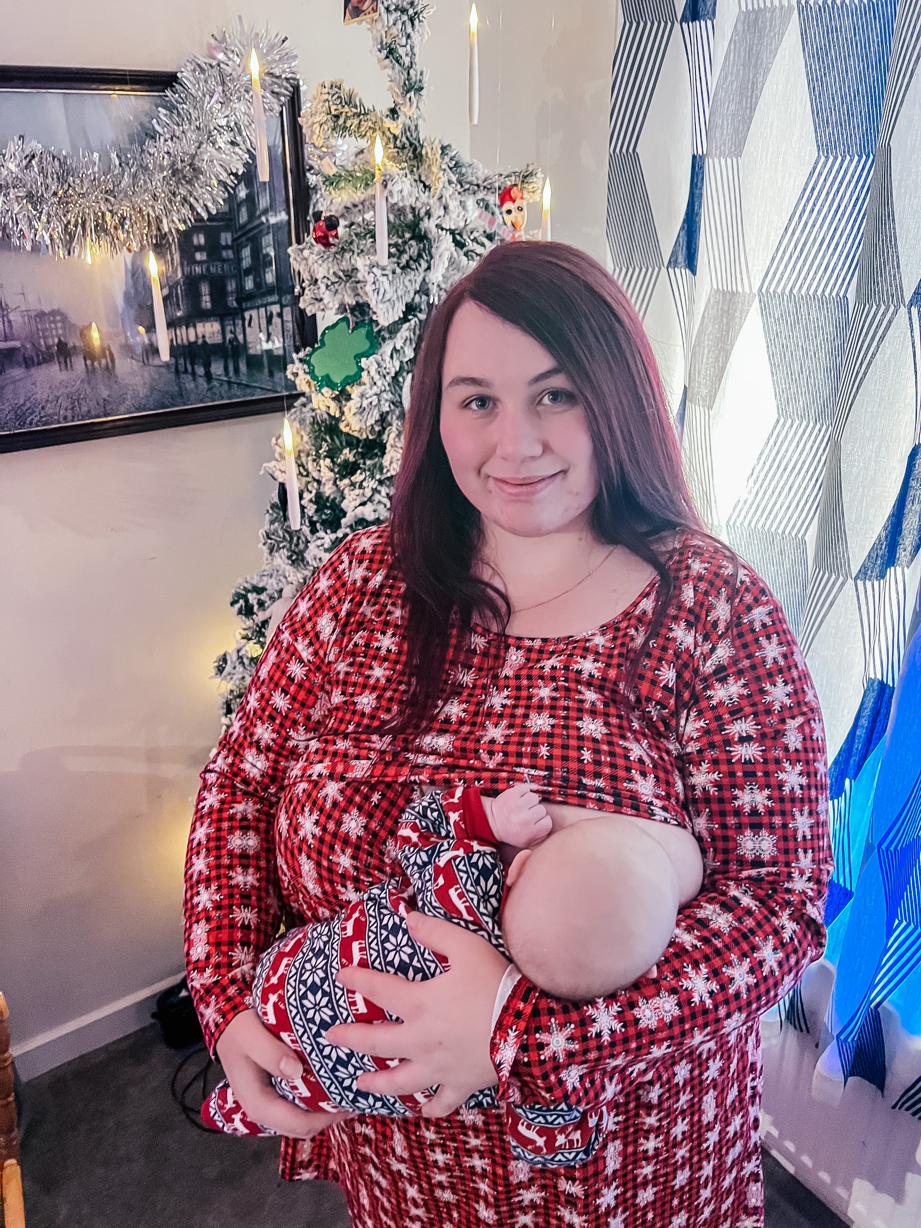 Tartan Breastfeeding Skater Dress-3