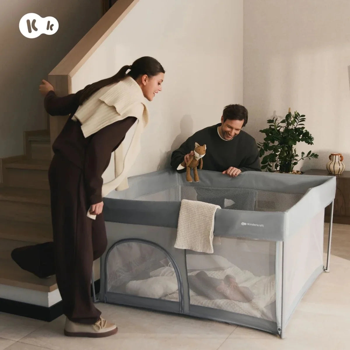 Kinderkraft Ziki Playpen - Grey