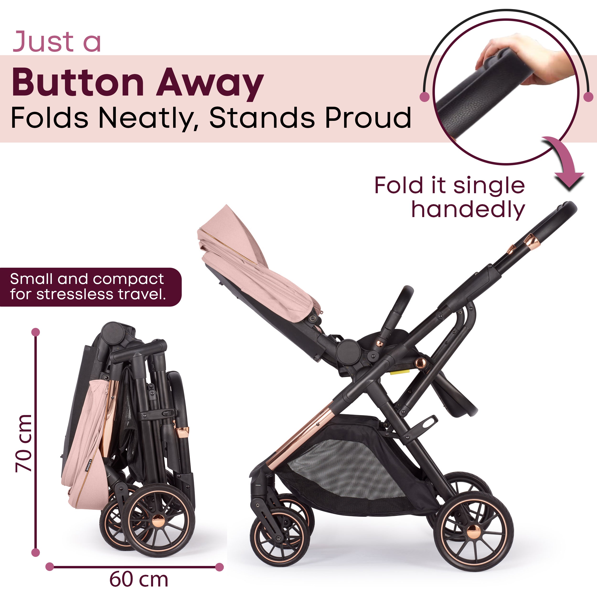 Lejoux+ Baby Pram Stroller Pushchair 0 Months +