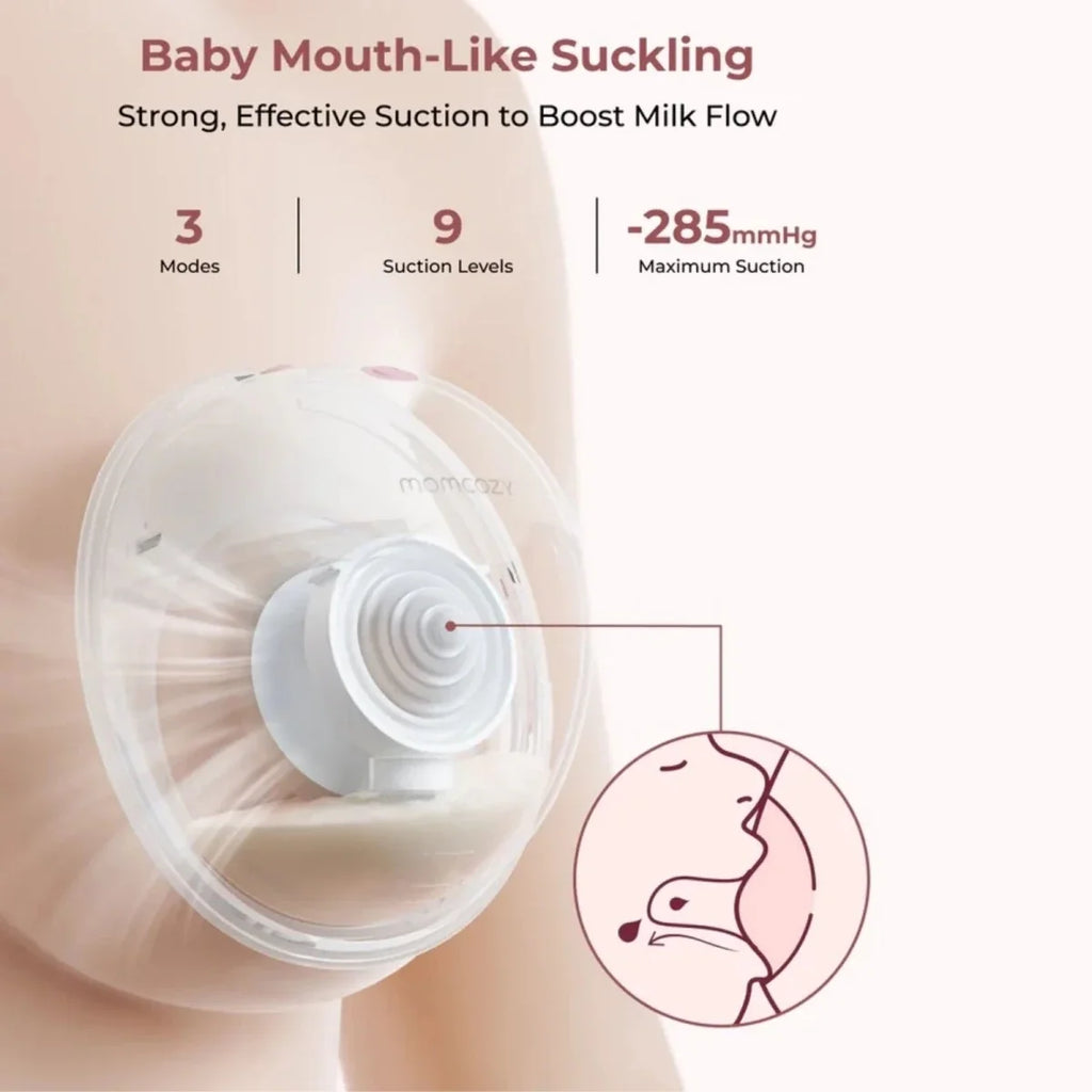 Momcozy M5 Smart Wearable Electric Breast Pump Double - Gray