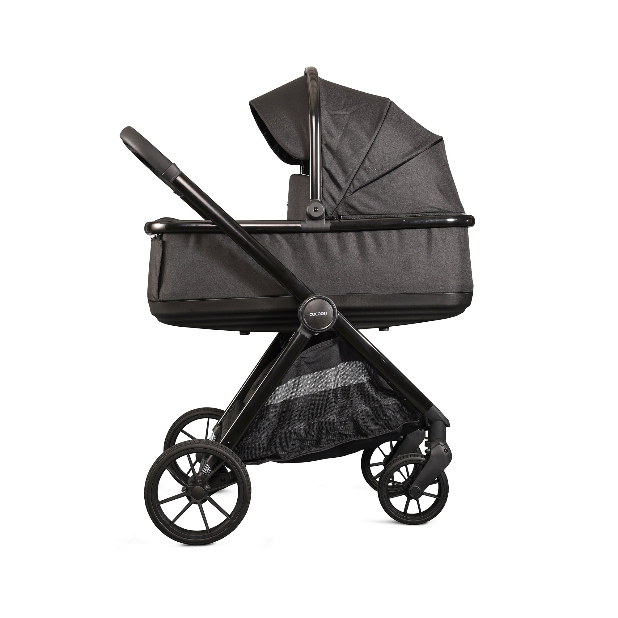 Mee-Go Cocoon Travel System with EVO Spin Car Seat and ISOFIX Base – Liquorice