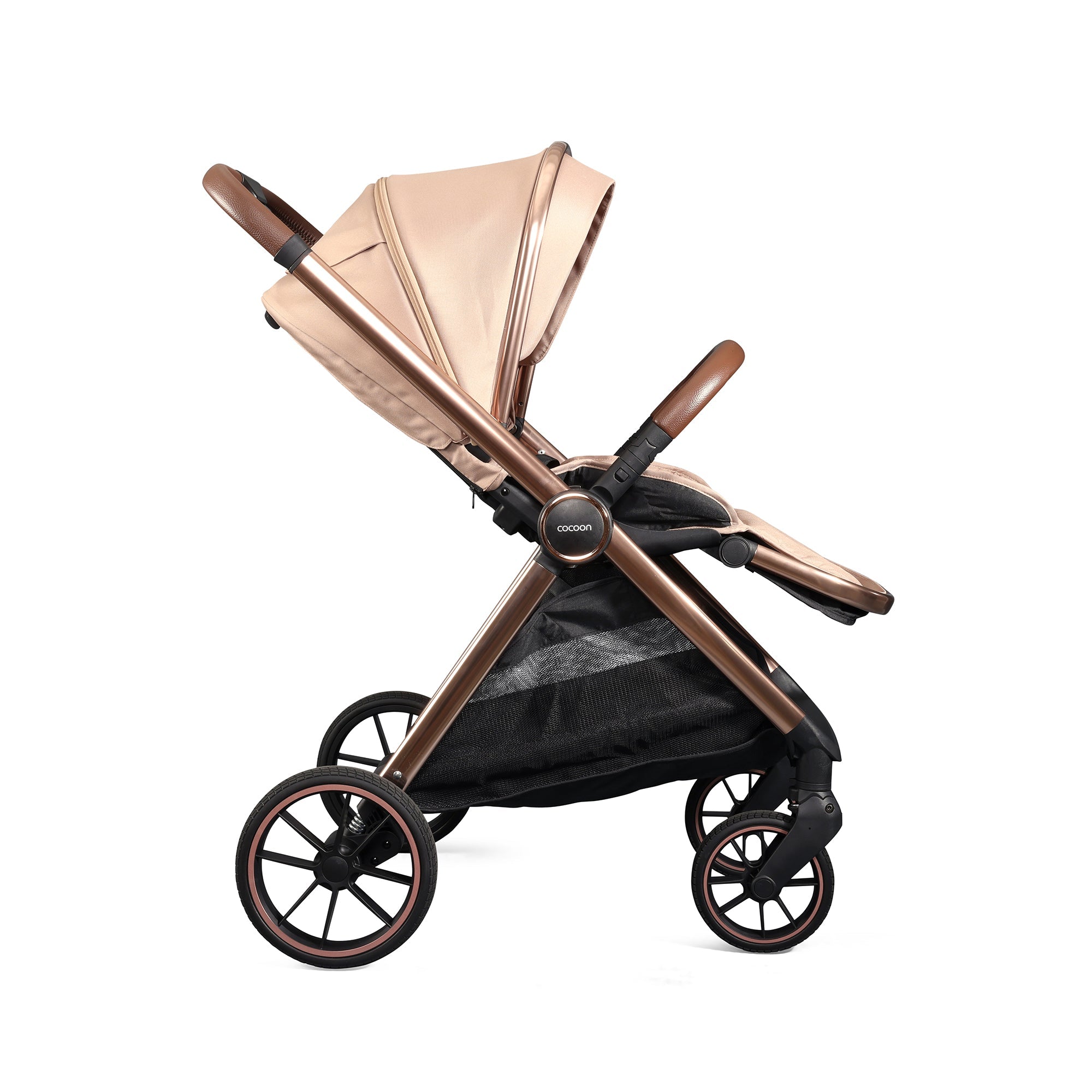 Mee-Go Cocoon Travel System with EVO Spin Car Seat and ISOFIX Base – Toffee