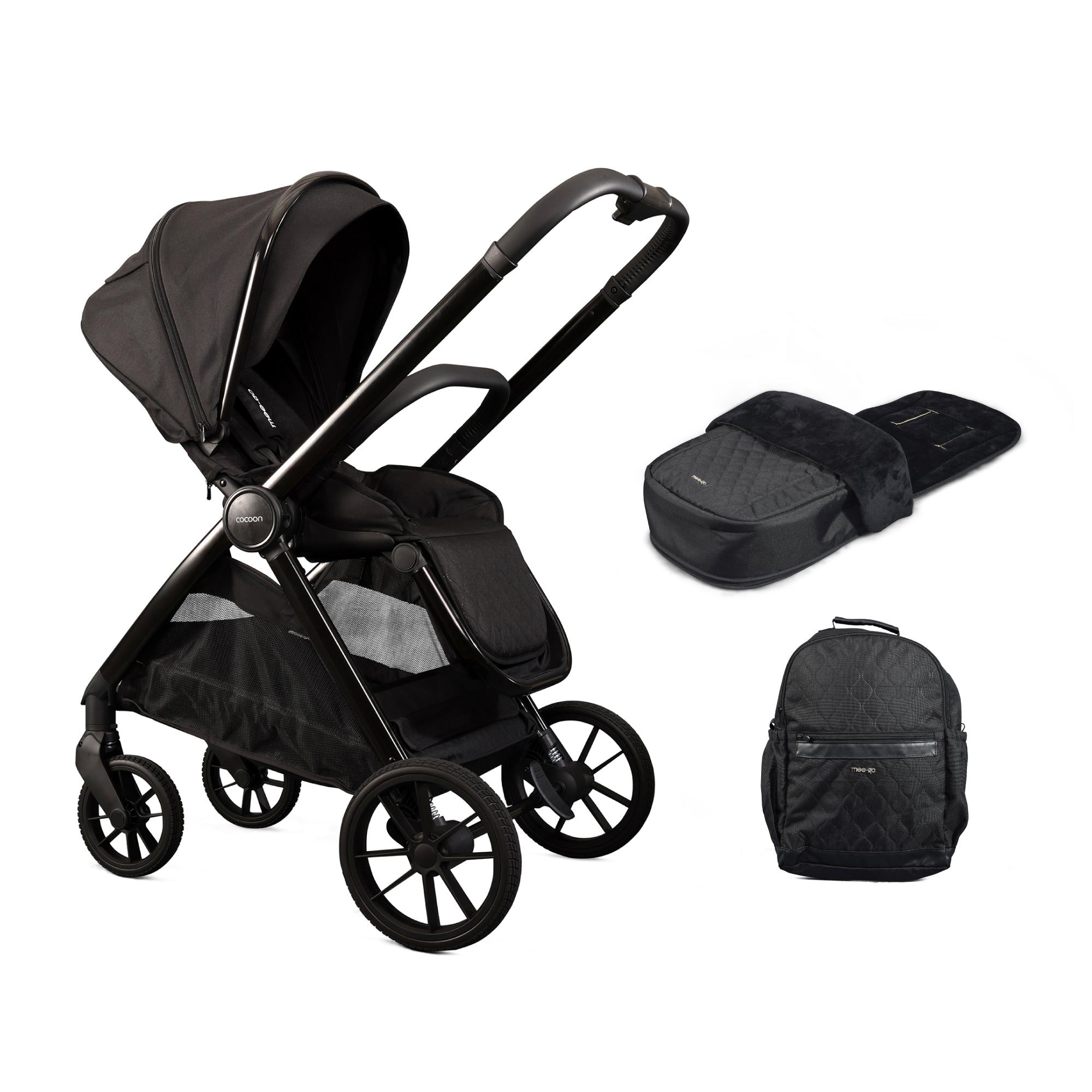Mee-Go Cocoon Pushchair with Accessories - Liquorice