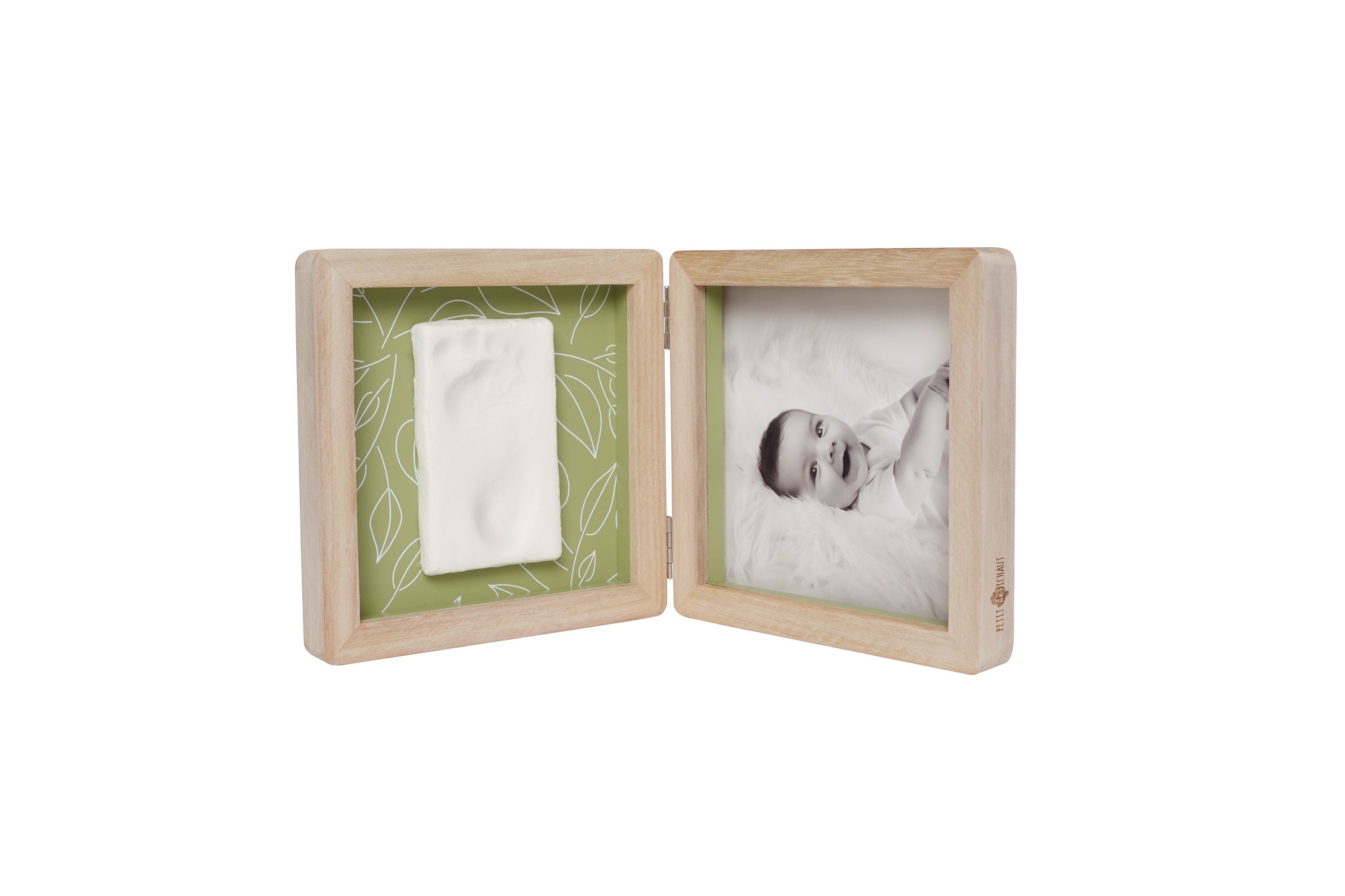 Petit Artichaut Double Frame Baby Photo & Imprint Keepsake - Olive Tree